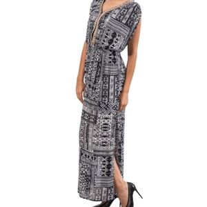 Atmosphere Women’s Sexy Maxi Grecian Goddess Dress Side Slits Sz M